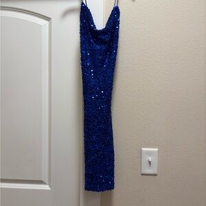 Windsor Blue Sequin Midi Dress